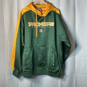 Green Bay Packers Hoodie Official NFL Reebok Size XXL Stitched HTF -Read-‎